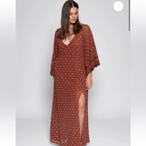 Burnt Orange Sequined Crochet Dress size XS/S by Sundress